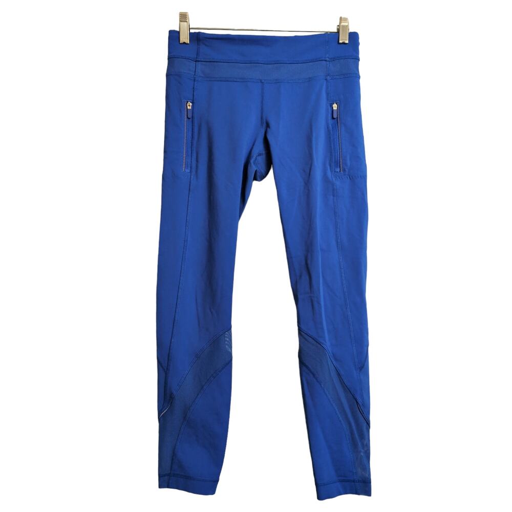 Lululemon Inspire Tight II (Mesh) Blue Capri 7/8 Length Legging Stretch Pocket 6